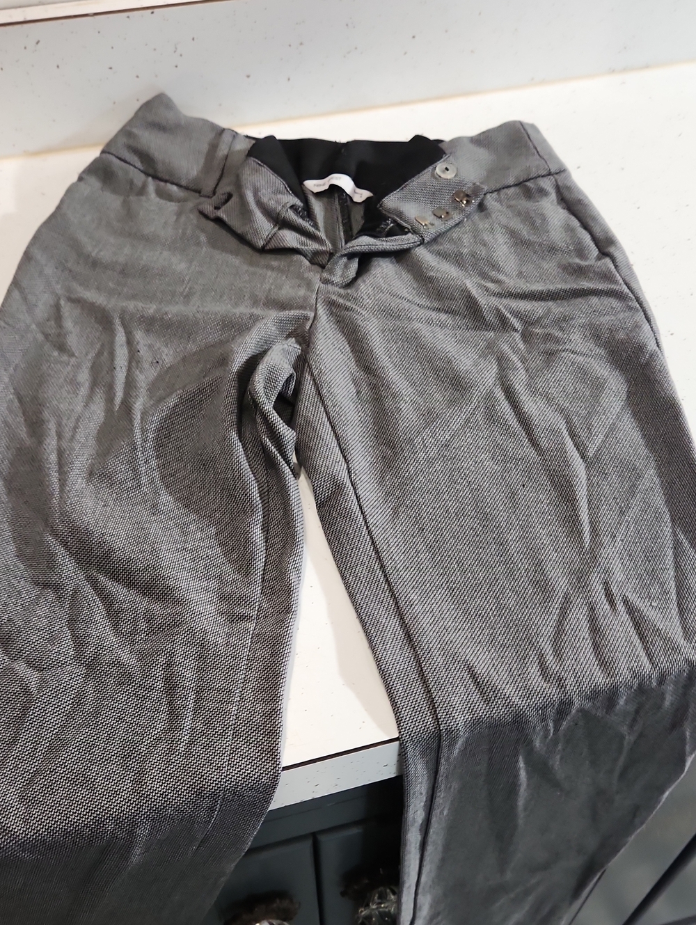 Nine West Men's Gray Dress Pants - Textured Mid-Rise